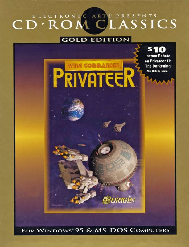 Front Cover for Wing Commander: Privateer - CD-ROM Edition (DOS) (EA CD-ROM Classics (Gold Edition) release with instant rebate offer)
