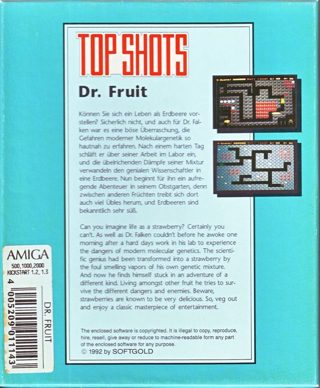 Back Cover for Dr. Fruit (Amiga)