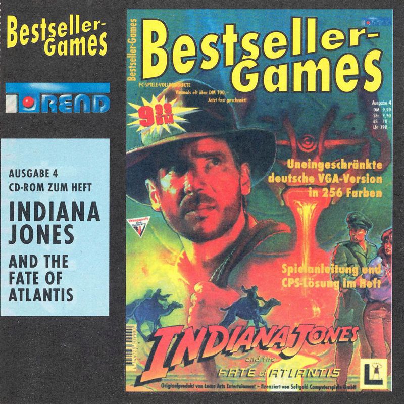 Front Cover for Indiana Jones and the Fate of Atlantis (DOS) (Covermount BestSeller Games #04 (Second Edition))