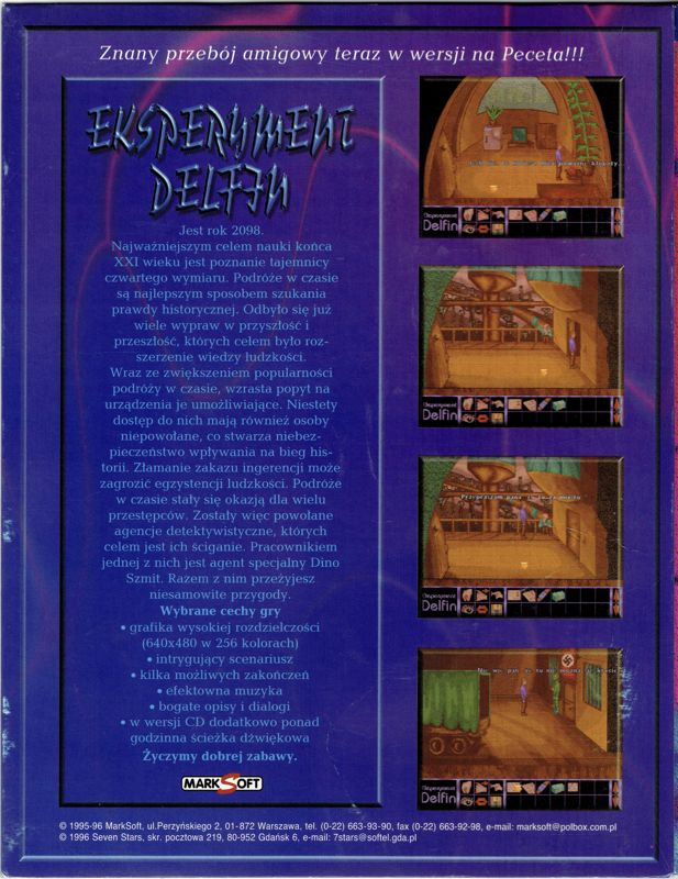 Back Cover for Eksperyment Delfin (DOS)
