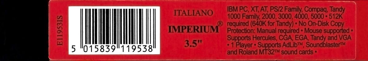 Other for Imperium (DOS): Box - Top