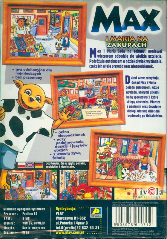 Back Cover for Max and Marie Go Shopping (Windows 3.x)
