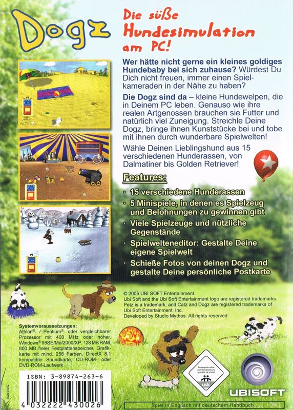 Back Cover for Dogz 5 (Windows) (Re-release)