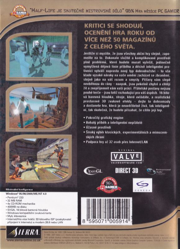 Back Cover for Half-Life (Windows) (BestSeller Series release (2001))