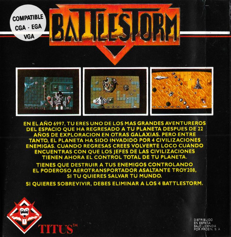 Back Cover for Battlestorm (DOS)