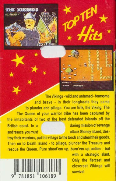 Back Cover for The Vikings (Commodore 64)