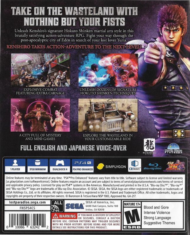Fist Of The North Star Lost Paradise Materials Fist of the North Star: Lost Paradise cover or packaging material