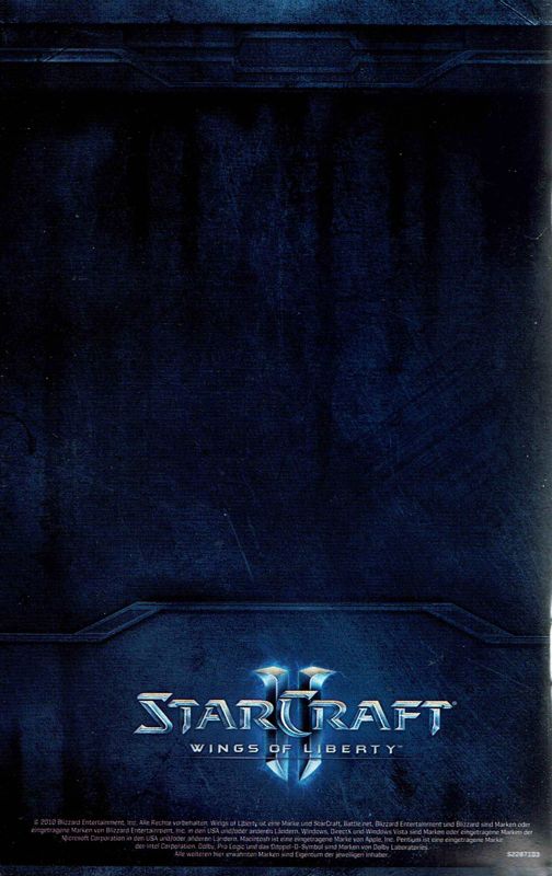 Manual for StarCraft II: Wings of Liberty (Macintosh and Windows): Back