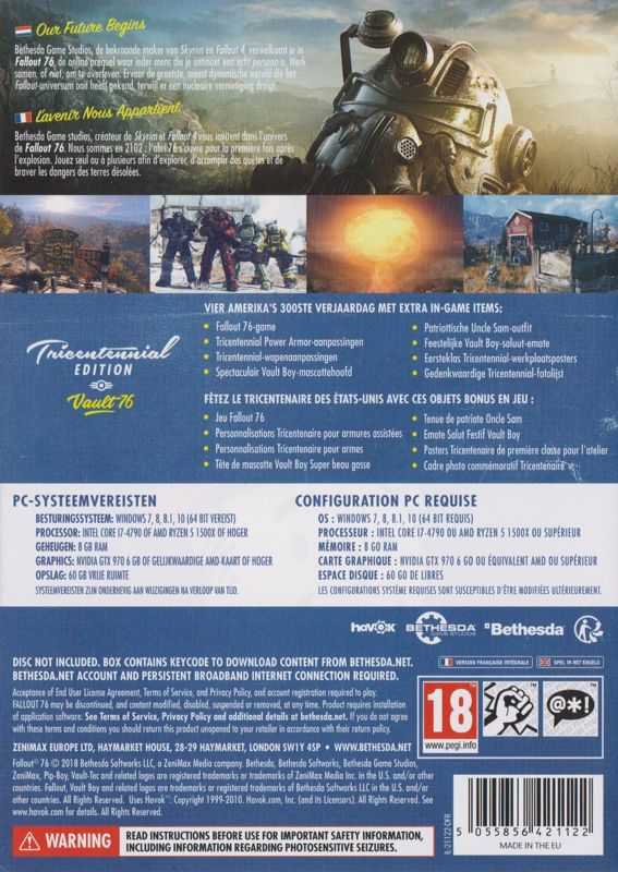 Machu Picchu circuito motivo Fallout 76 (Tricentennial Edition) cover or packaging material - MobyGames