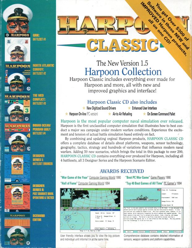 Back Cover for Harpoon Classic (DOS)