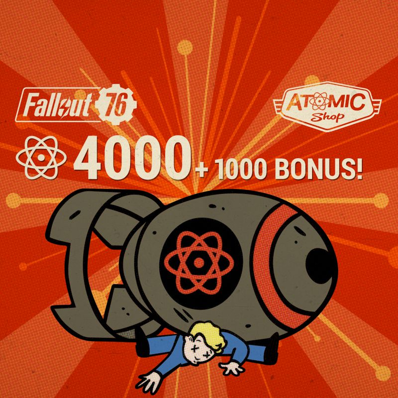 Front Cover for Fallout 76: 4000 (+1000 Bonus) Atoms (PlayStation 4) (download release)