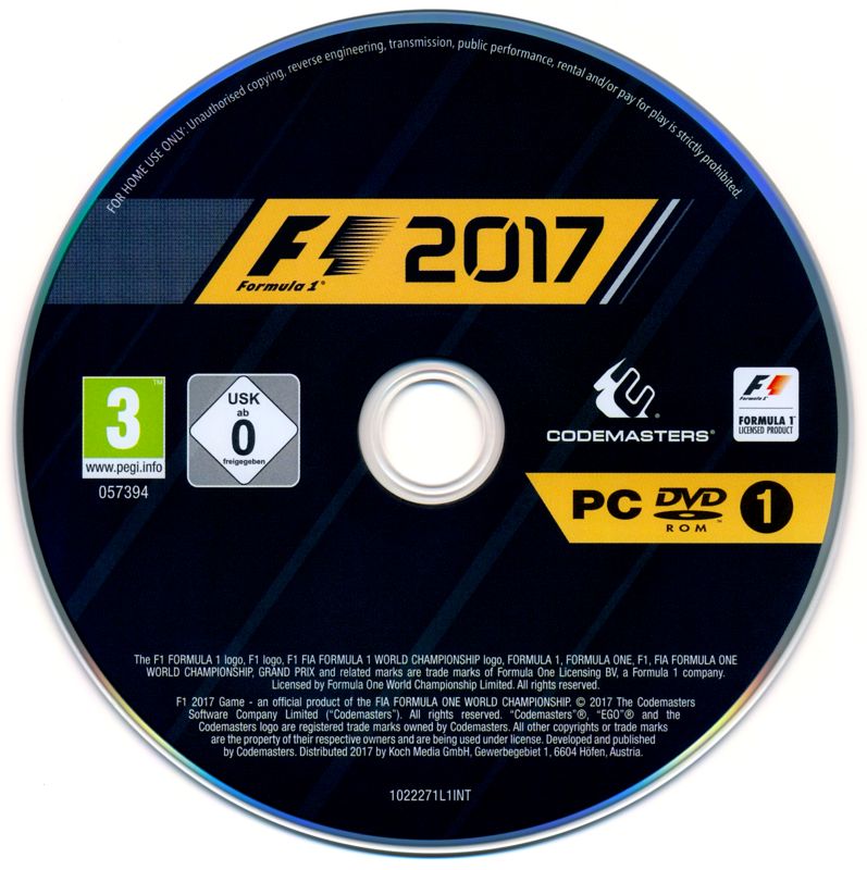 Media for F1 2017: Special Edition (Windows): Disc 1