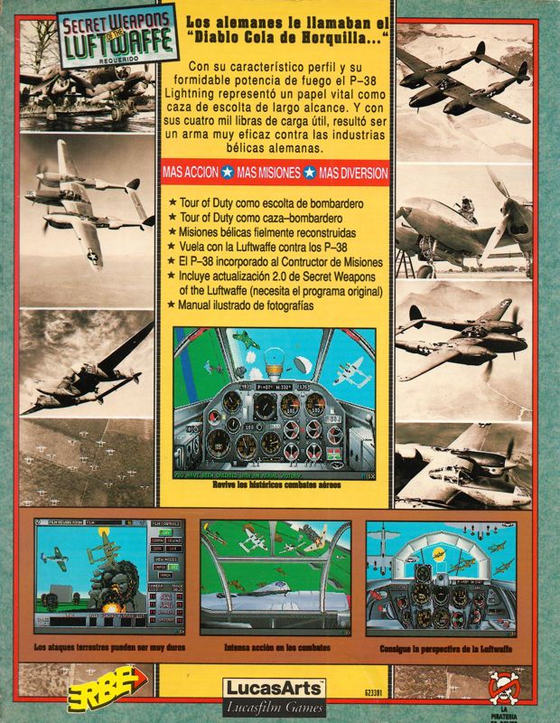 Back Cover for P-38 Lightning Tour of Duty (DOS)