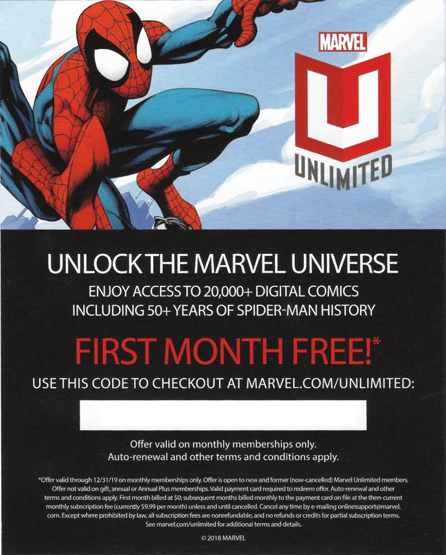 Extras for Marvel Spider-Man (PlayStation 4): Marvel Unlimited Subscription
