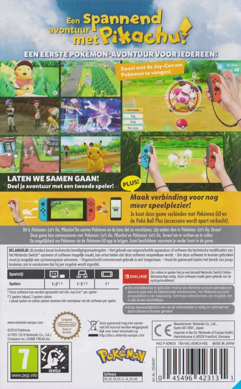 Back Cover for Pokémon: Let's Go, Pikachu! (Nintendo Switch)