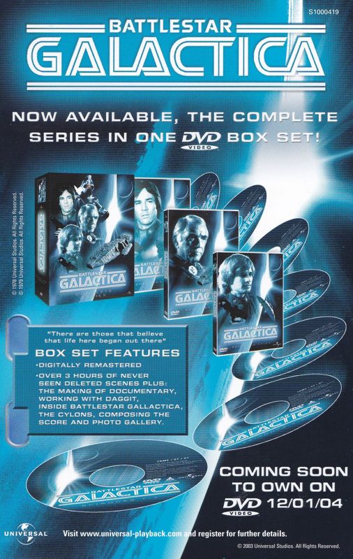 Advertisement for Battlestar Galactica (PlayStation 2)