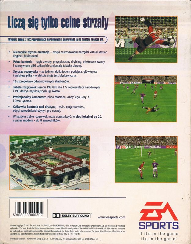 FIFA: Road to World Cup 98 cover or packaging material - MobyGames