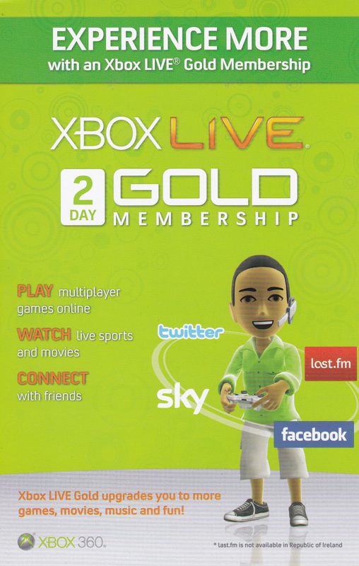 Extras for Halo: Reach (Xbox 360): Xbox Live Gold - 2 Day Membership: Side 1
