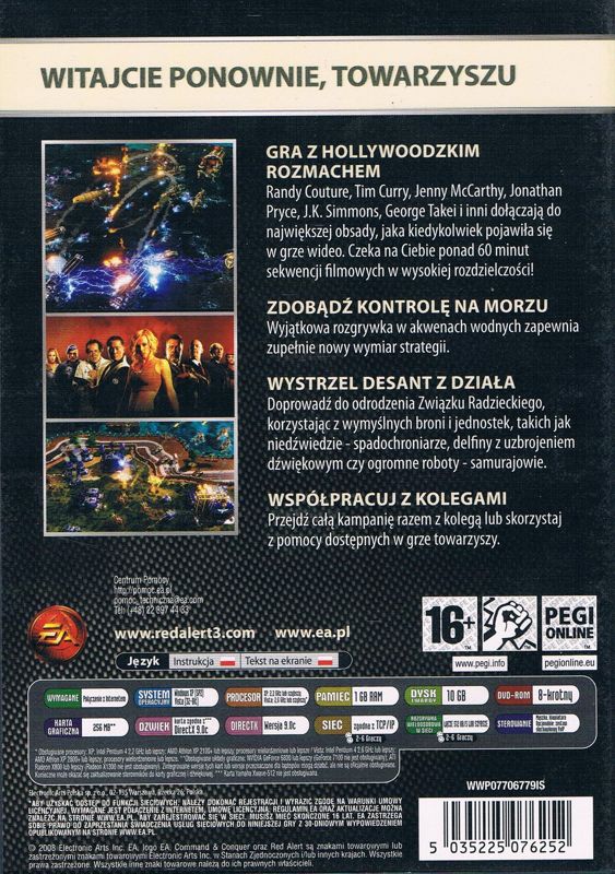 Back Cover for Command & Conquer: Red Alert 3 (Windows) (EA Classics release)