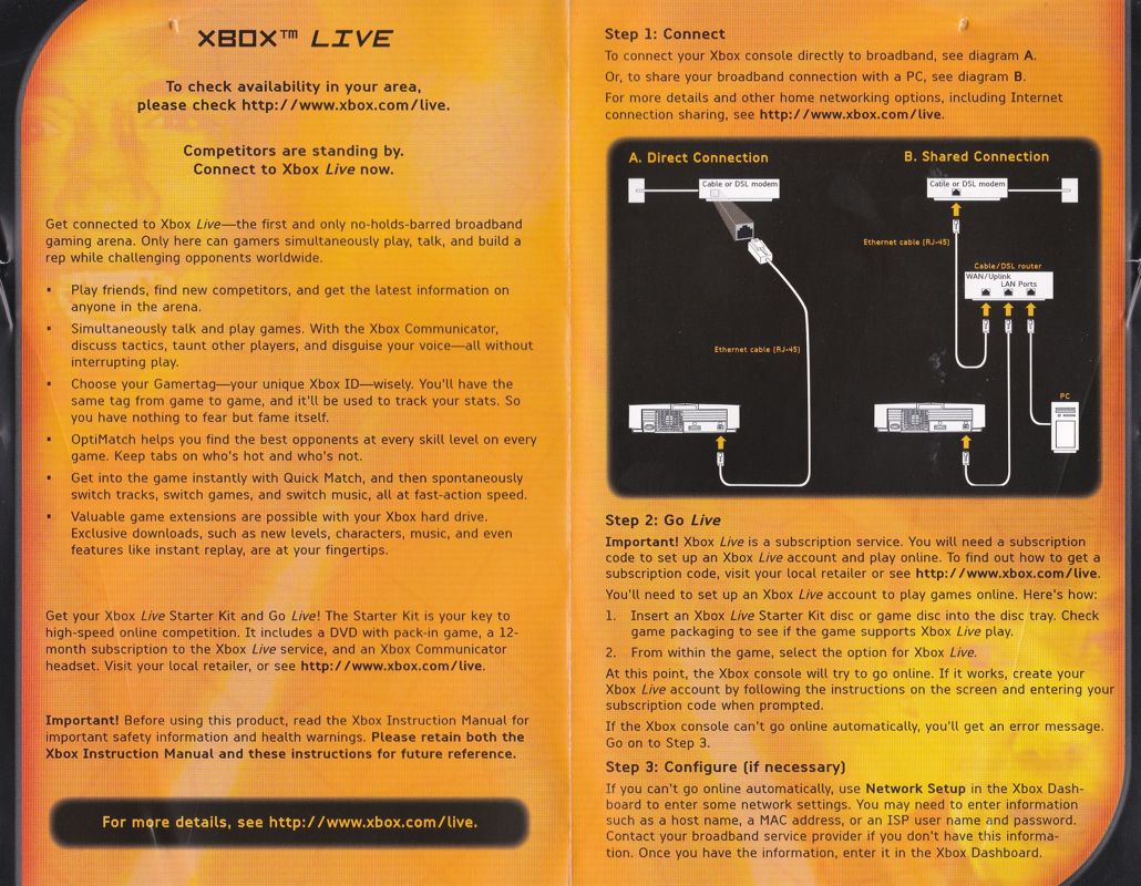 Extras for MechAssault (Xbox): Xbox Live Leaflet: Inner Panels