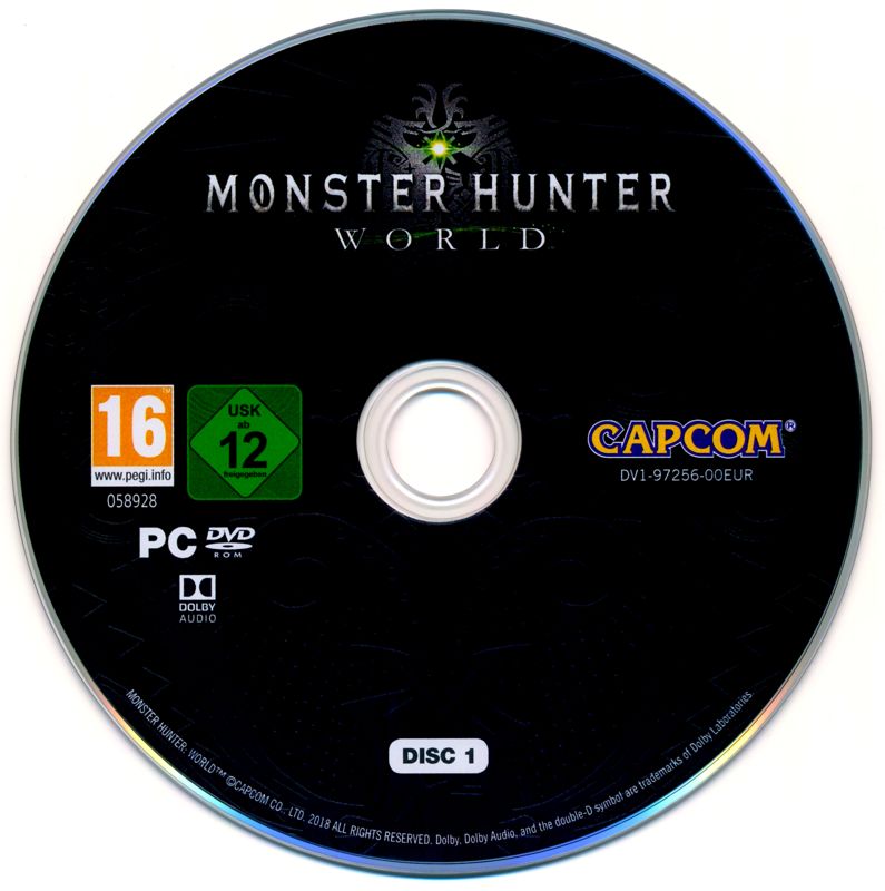 Media for Monster Hunter: World (Windows): Disc 1