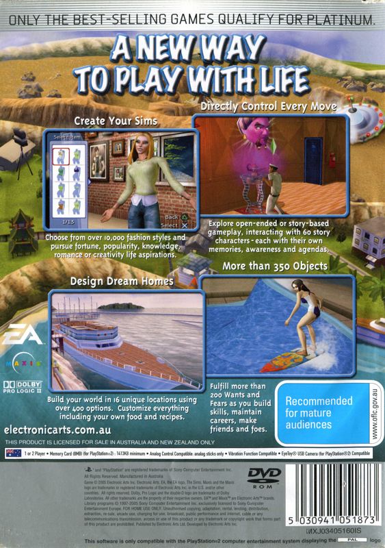 Sims 2 Castaway PS2 Sony PlayStation 2 Instruction Manual Only