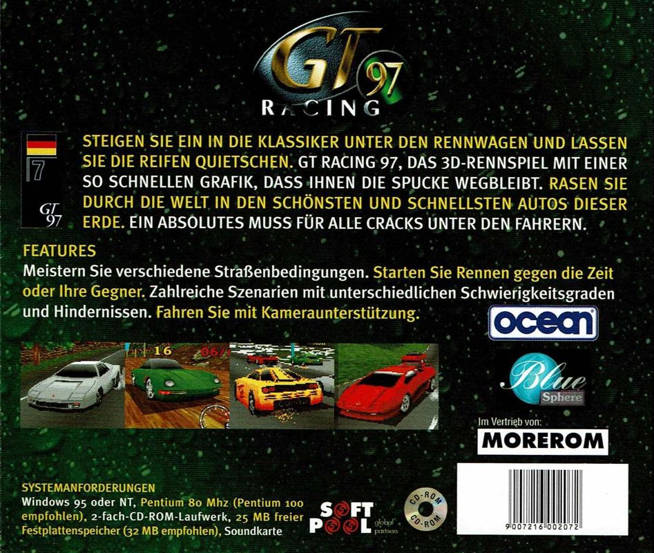 Back Cover for GT Racing 97 (DOS) (Morerom release)