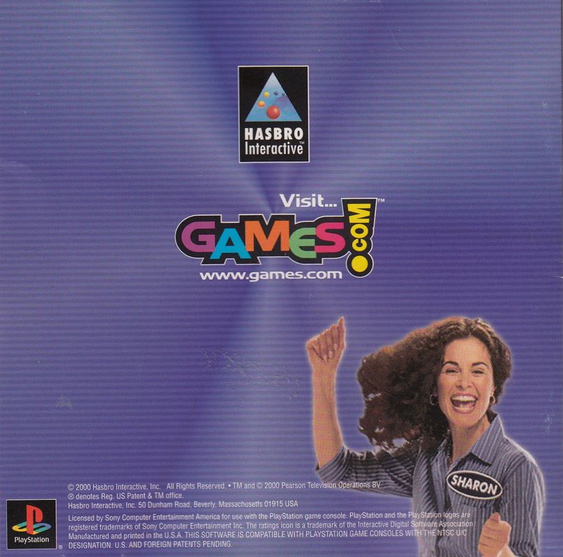Inside Cover for Family Feud (PlayStation): Front Reverse