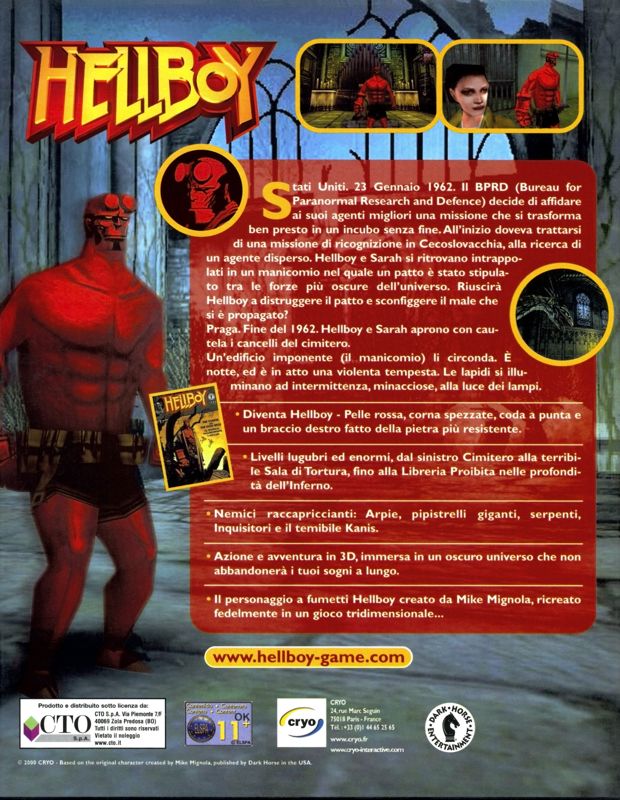 Back Cover for Hellboy: Dogs of the Night (Windows)