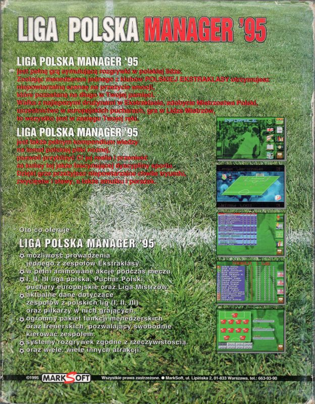 Back Cover for Liga Polska Manager '95 (DOS)
