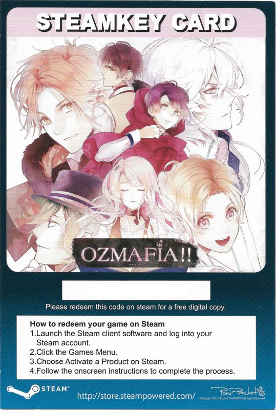 Extras for Ozmafia!! (Windows) (First Press Edition): Steam Key Card