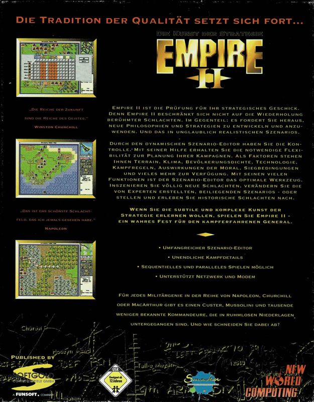 Back Cover for Empire II: The Art of War (DOS)