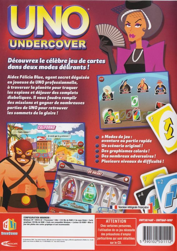 Other for Uno Undercover (Windows) ("Casual Fever" release (Mindscape 2009)): Keep Case - Back