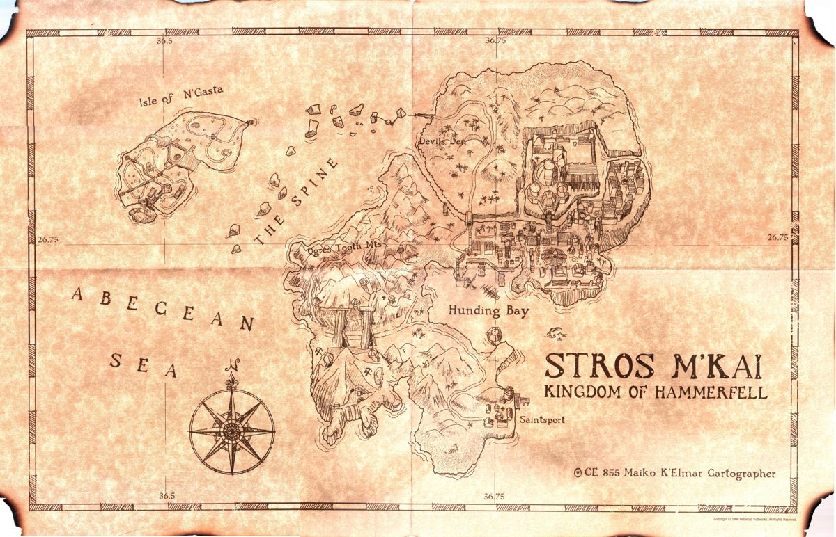 Map for The Elder Scrolls Adventures: Redguard (Windows)