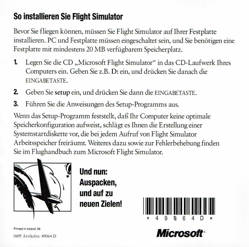 Other for Microsoft Flight Simulator (v5.0) (DOS) (Version 5.1): Jewel Case - Left Inlay