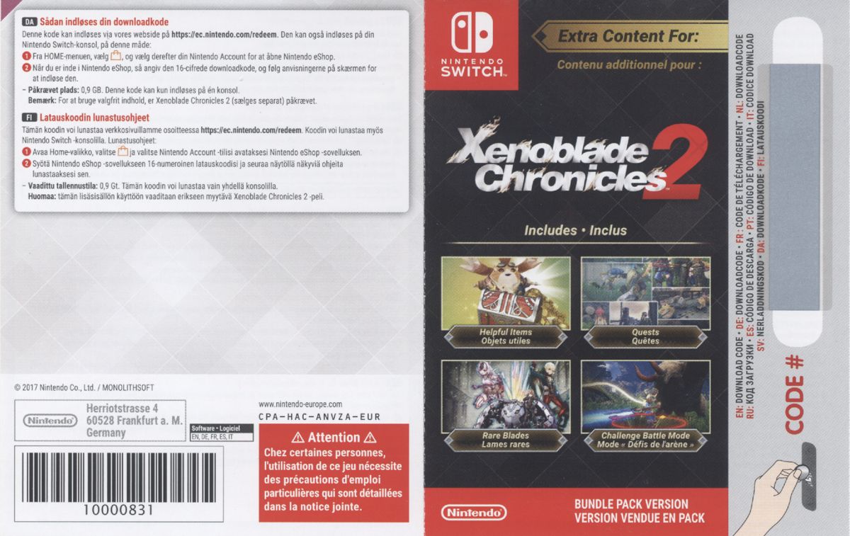 Other for Xenoblade Chronicles 2: Torna - The Golden Country (Nintendo Switch): DLC Booklet - Front