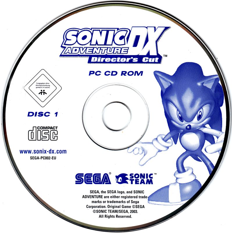 Media for Sonic Adventure DX (Director's Cut) (Windows): Disc 1/2
