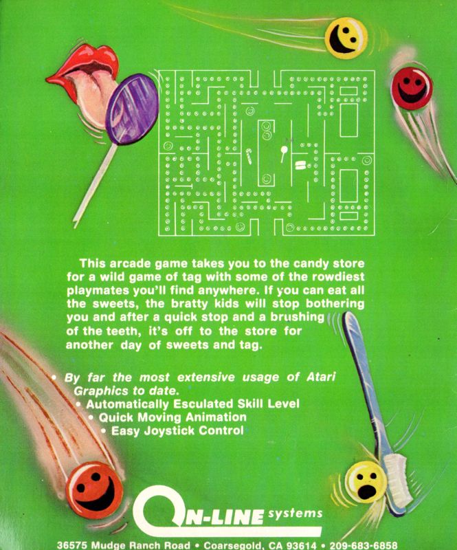 Back Cover for Jawbreaker (Atari 8-bit) (This is the original cover art. We should use it to differentiate from other versions of Jawbreaker)