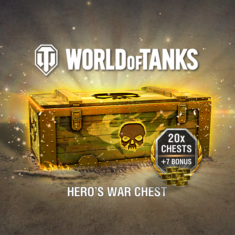Front Cover for World of Tanks: Hero's War Chest - 20x Chests +7 Bonus (PlayStation 4) (download release): 2018/10 version