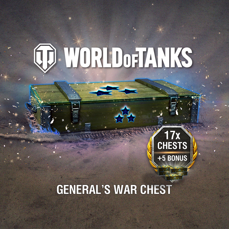 Front Cover for World of Tanks: General's War Chest - 17x Chests + 5 Bonus (PlayStation 4) (download release): 2018/10 version