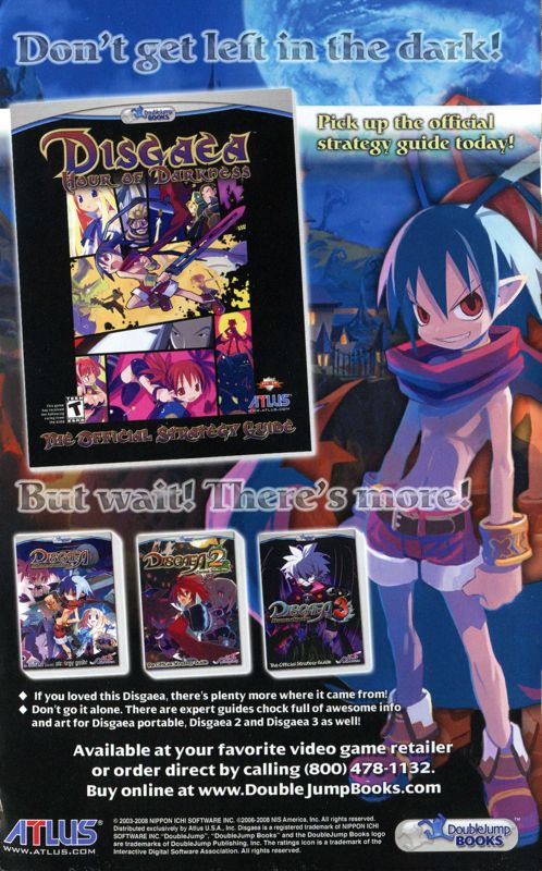 Manual for Disgaea: Hour of Darkness (PlayStation 2) (Greatest Hits release): Back