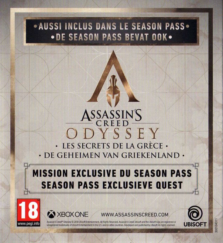 Advertisement for Assassin's Creed: Odyssey (Omega Edition) (Xbox One): Season Pass booklet - back