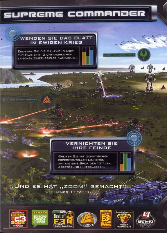 Inside Cover for Supreme Commander (Windows): Right Flap