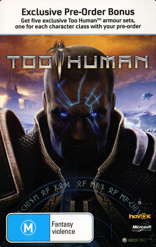 Extras for Too Human (Xbox 360): Preorder card - front