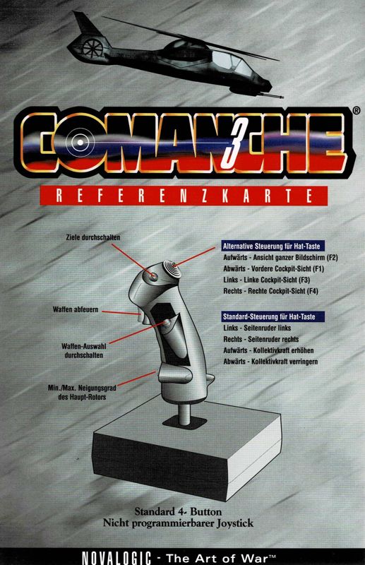 Reference Card for Comanche 3 (DOS): Front
