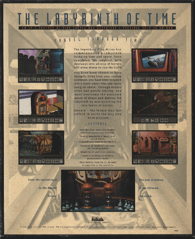 Back Cover for The Labyrinth of Time (DOS)