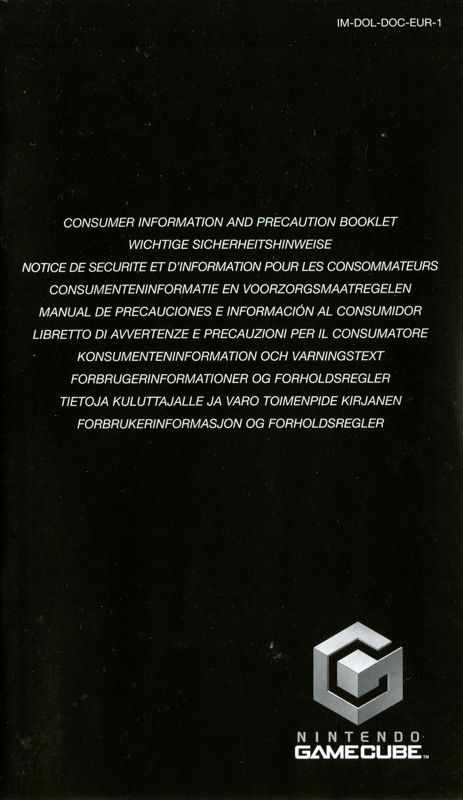 Manual for Conflict: Desert Storm (GameCube) (General European release): Health and safety precautions booklet - front