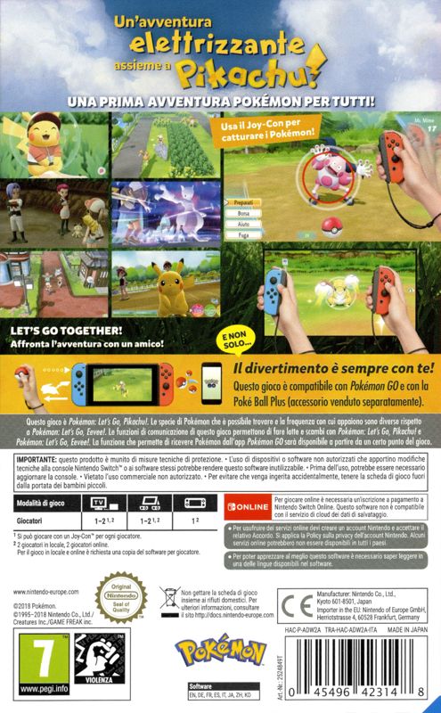 Back Cover for Pokémon: Let's Go, Pikachu! (Nintendo Switch)