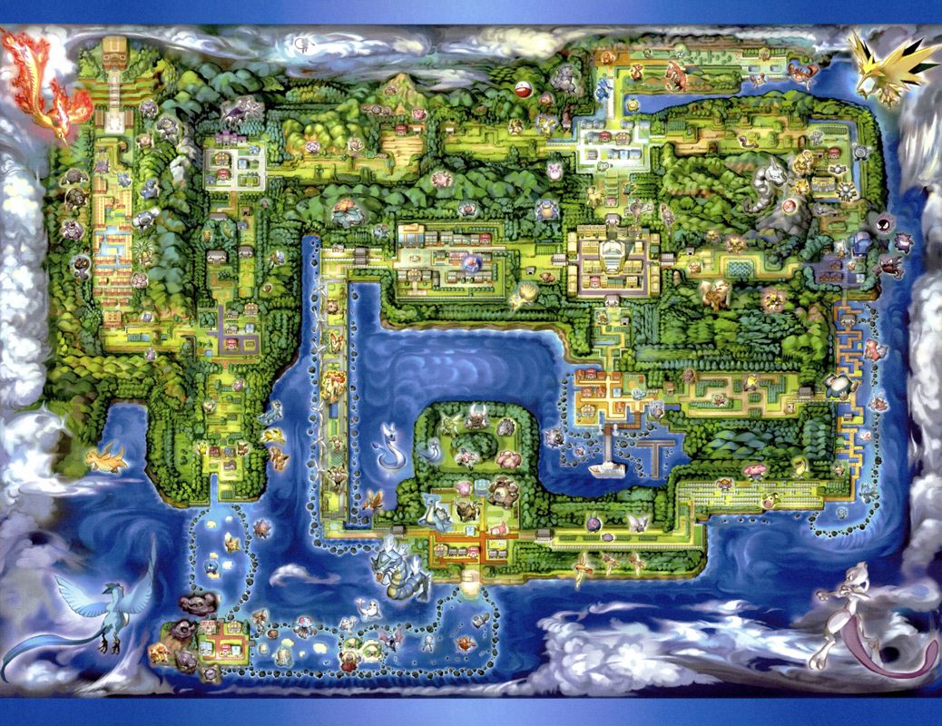 Inside Cover for Pokémon: Let's Go, Pikachu! (Nintendo Switch): Complete (World Map)