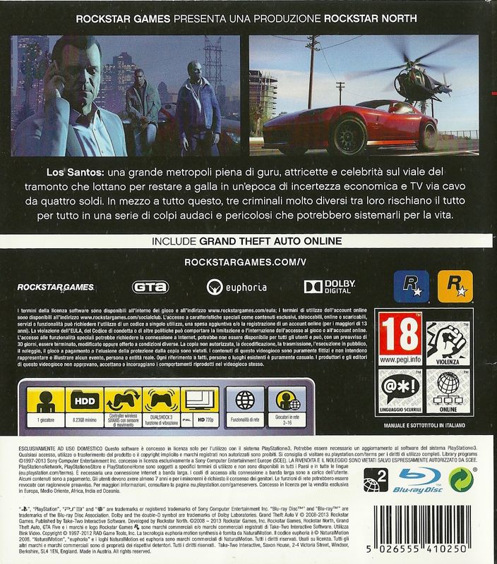 Grand Theft Auto V cover or packaging material - MobyGames